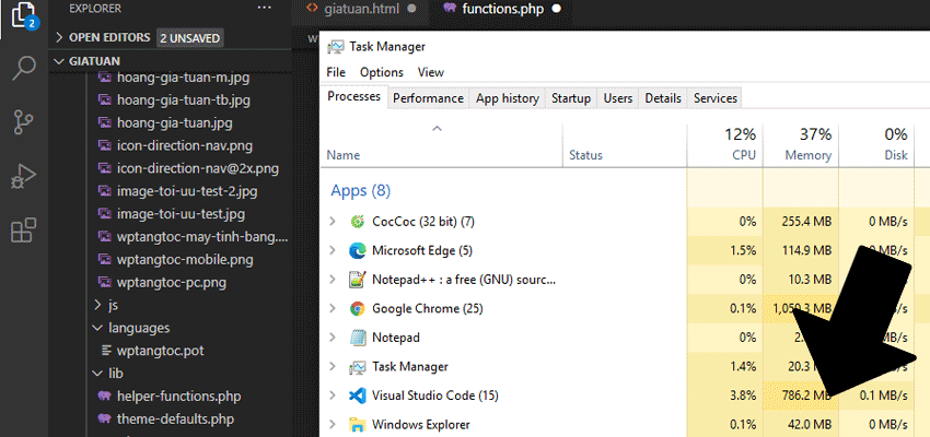 Visual-Studio-Code ăn tài nguyên thì cũng khá ít máy tính ram trên 8gb thì rất ổn